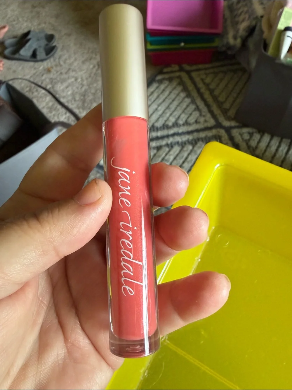 jane iredale Coral-Pink Lip Gloss with Gold Cap